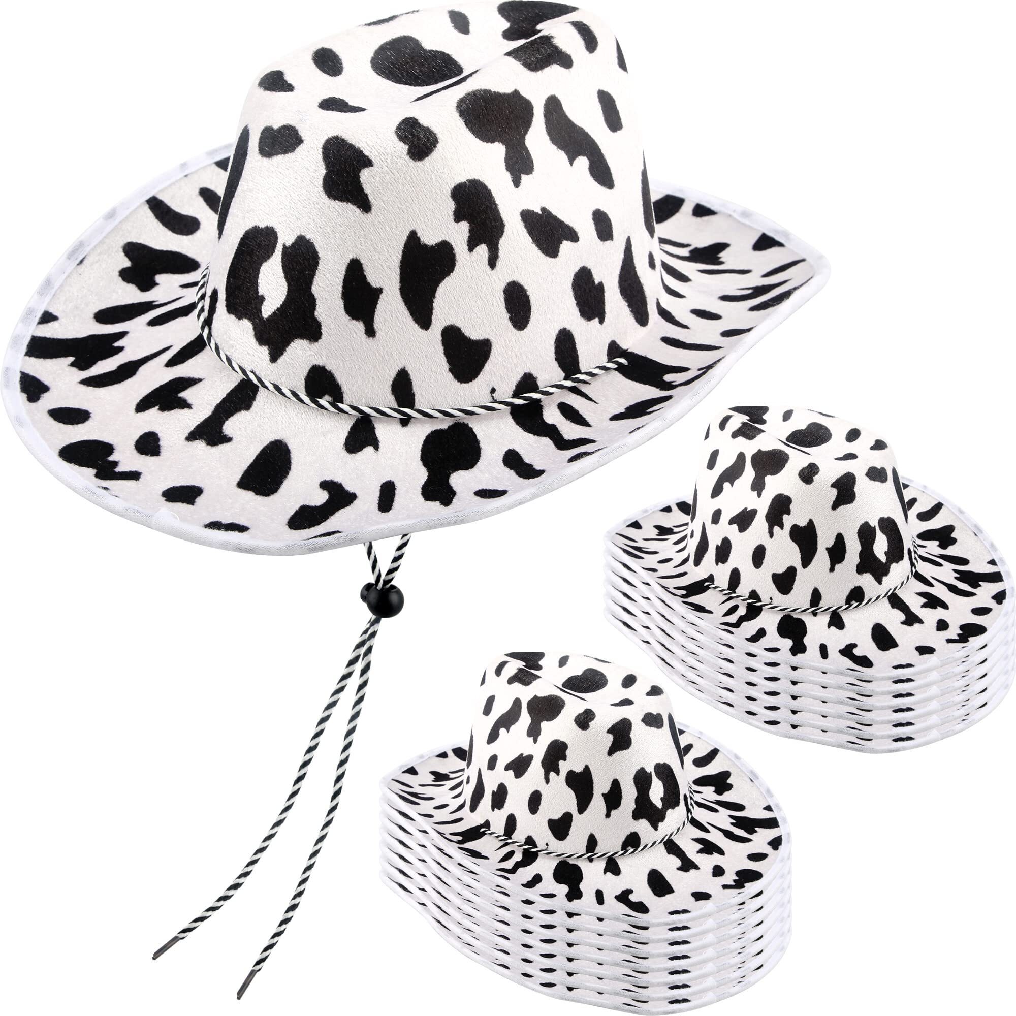 6571 14 Pack Cow Print Cowboy Hat Bulk Pattern Western Cowgirl